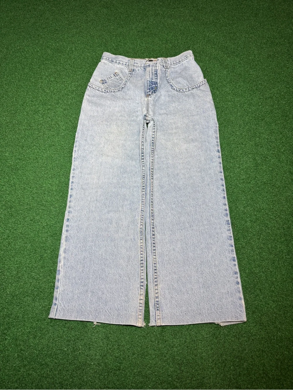 Zonz Super Baggy Jeans Vintage Boys 27x24 Husky RARE JNCO Light Wash Skater Wide